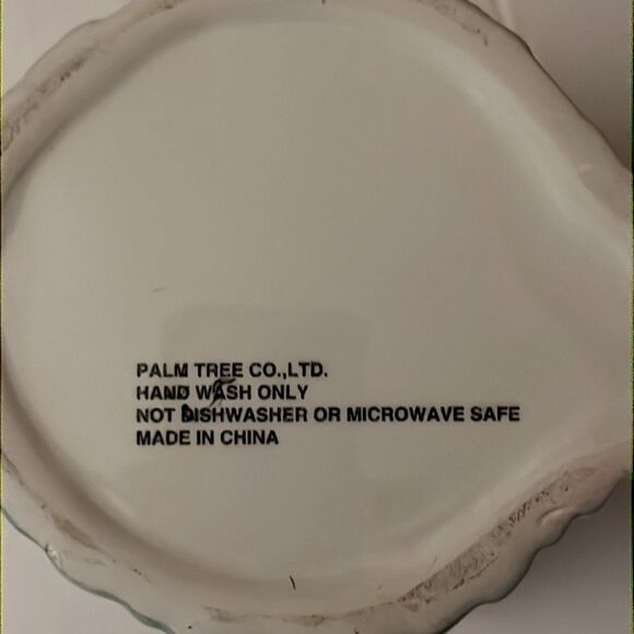 NWOT Palm Tree Ceramic Flower Pot Planter Easter Bunny - Picture 5 of 5